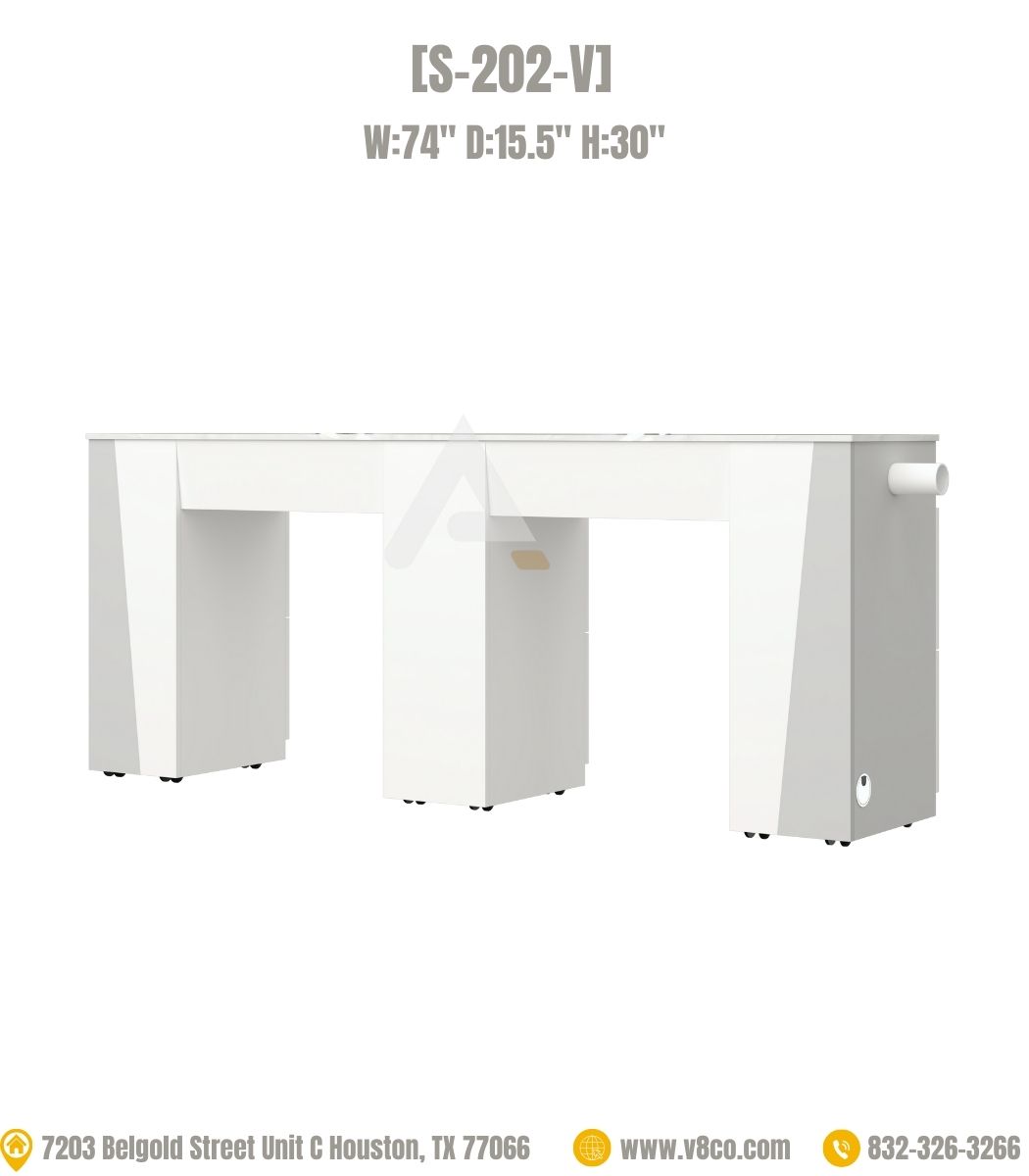 ダブルネイルテーブル ホワイト Double Diamond White Manicure Table - Manicure Tables | Keller