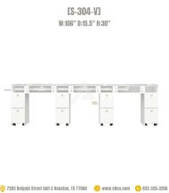 Nail table with vent left position