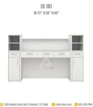 Behind the reception reception counter