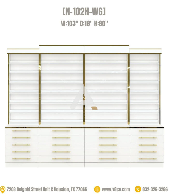 LED polish rack with cabinet