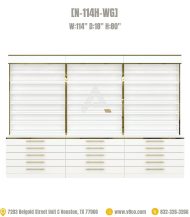 Large polish rack with cabinet 114 inch