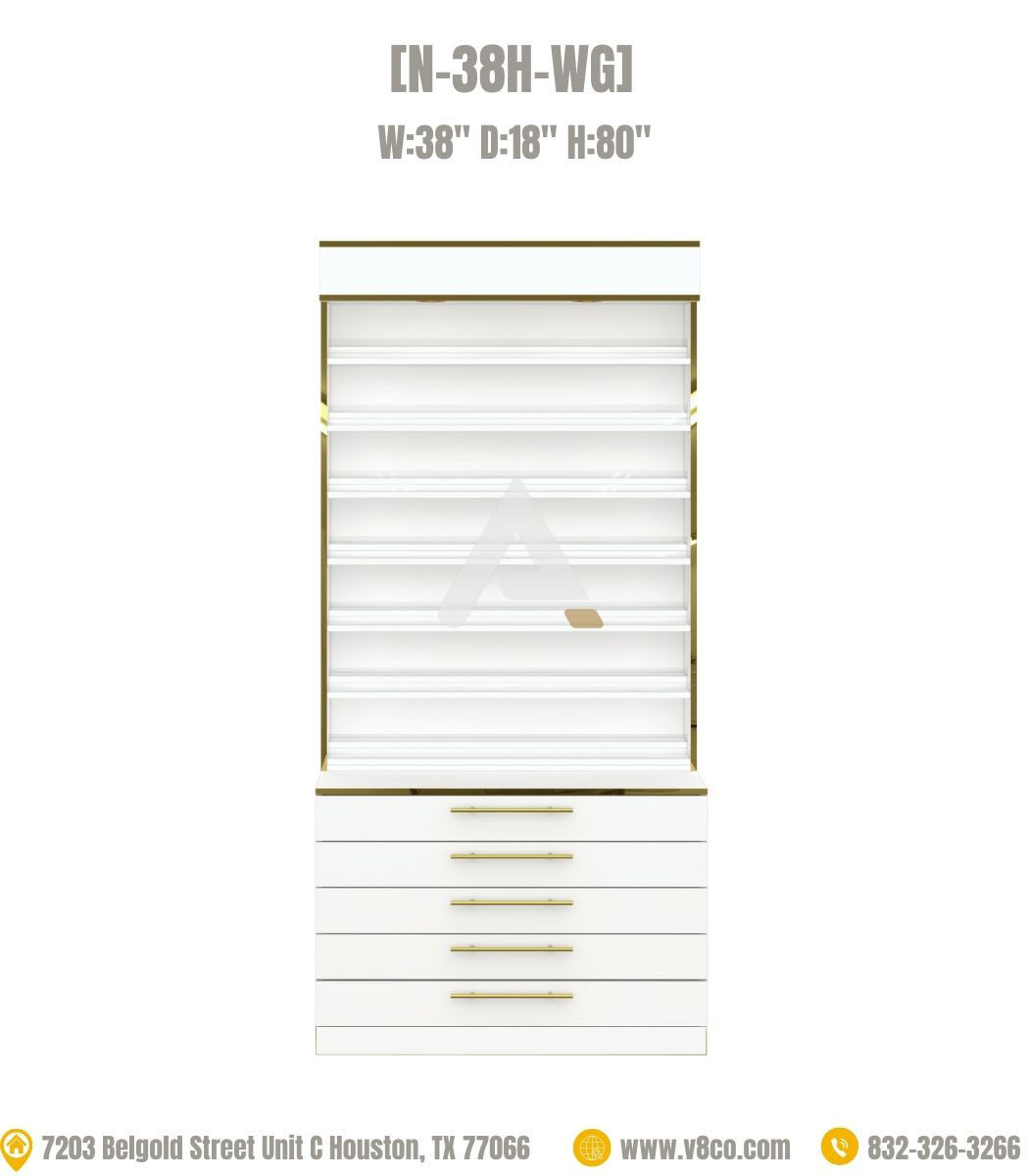Nail Polish Display Cabinet N-38H-WG-1 Luxe Nail Polish Display Cabinet N-38H-WG-1 Luxe