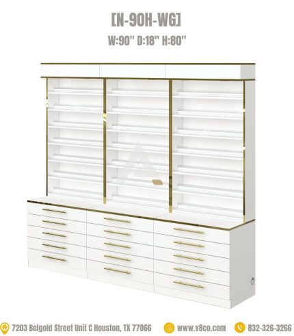 Nail Polish Display Cabinet N-90H-WG-2 Luxe