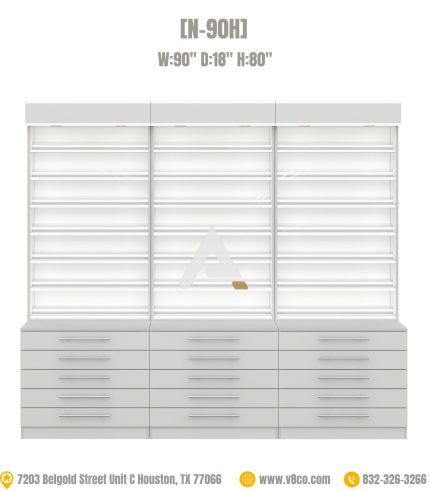 Nail polish cabinet with drawers for salon