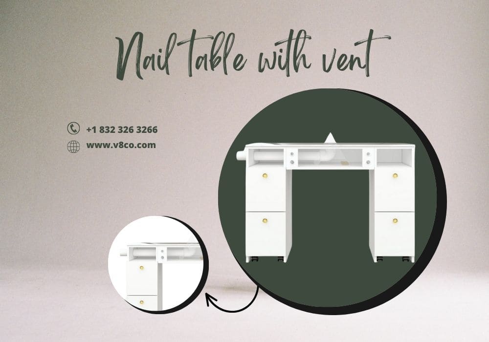 Manicure table with vent is intelligently designed with many features
