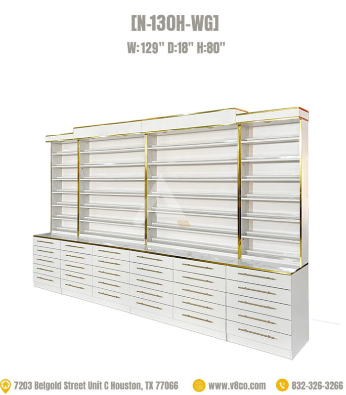 New nail polish cabinet white gold