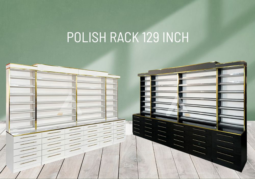 polish rack polish and powder rack 129 inch