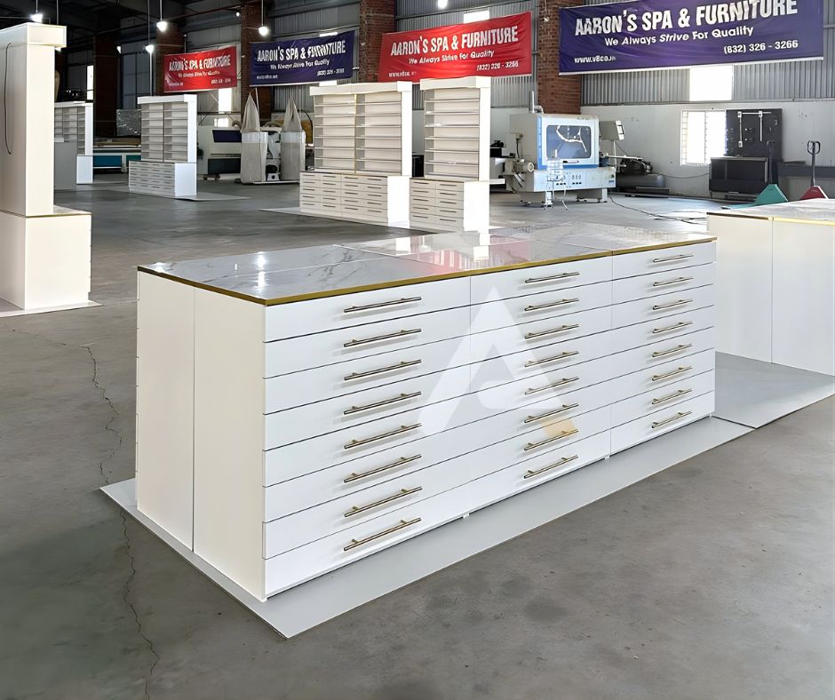 Nail polish cabinet with drawers 