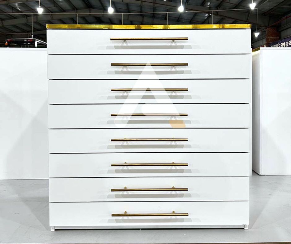 Nail polish cabinet with drawers optimize space